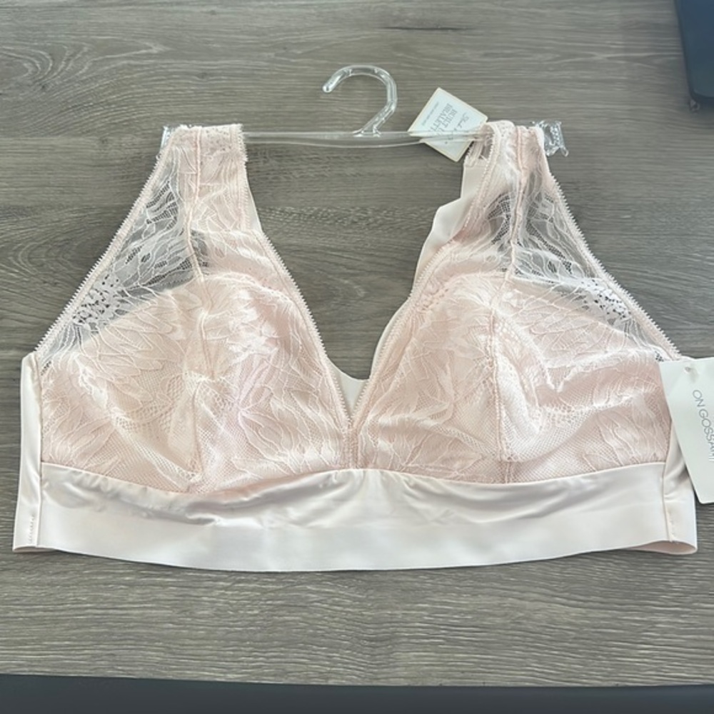 On gossamer Built Up Bralette Sleek & Lace Mauve Chalk Size Large